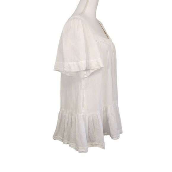 Free People White Cotton Button Front Baby Doll with Pockets XS - Picture 2 of 6